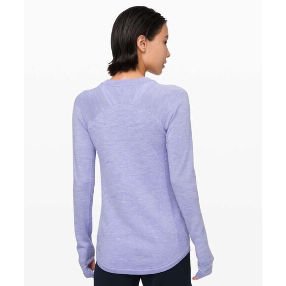 Lululemon Sit In Lotus Sweater Merino Wool Womens Small Heathered Lilac Tunic - Picture 5 of 13